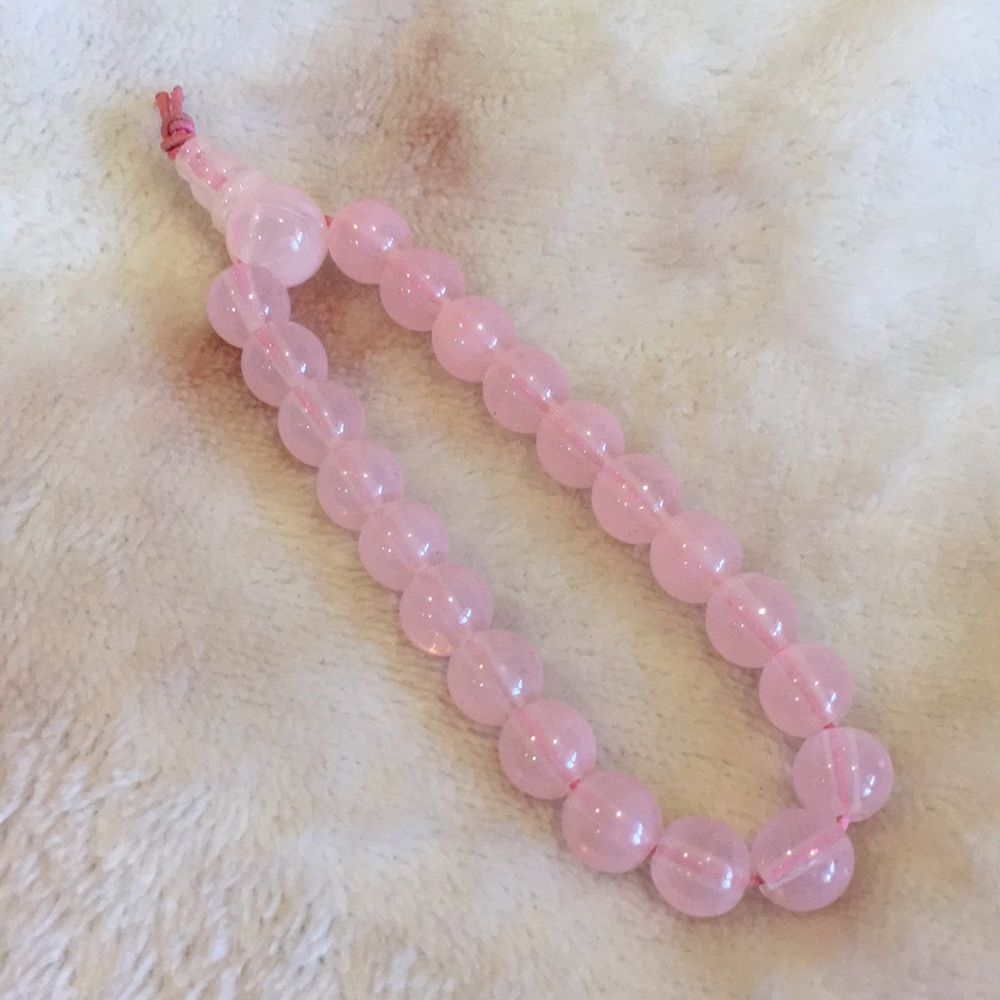 Pink Glass Beaded Energy Bracelet Bohemian Fashion Bracelet 7” Elastic Strung RS